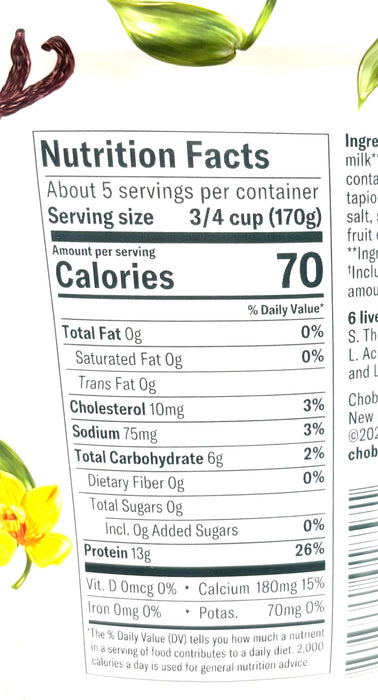 Chobani Yogurt Zero Sugar Vanilla 32Oz