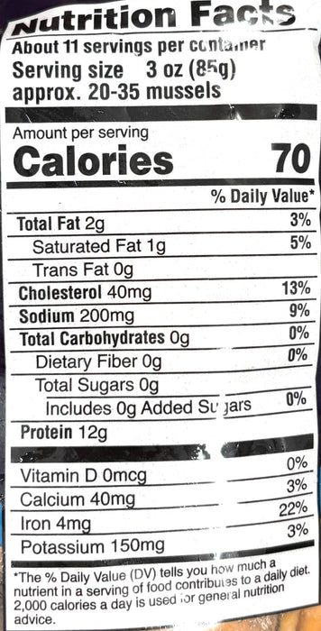 Polarbird Frozen Cooked Mussel Meat 2Lb