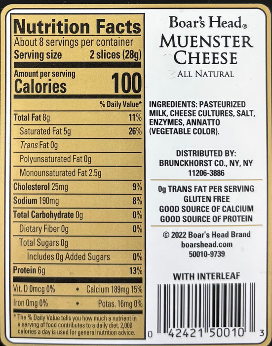 B.Head Muenster Cheese 8Oz