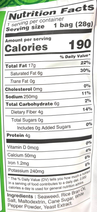 Nora Seaweed Snack Crispy Original 32G