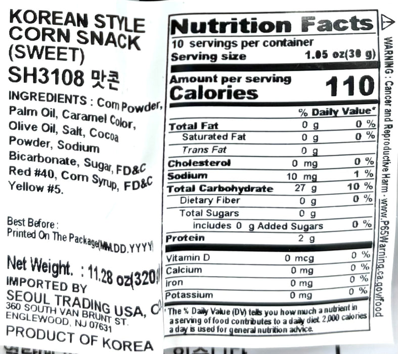 Hy Stytle Corn Snack Sweet 11.28Oz
