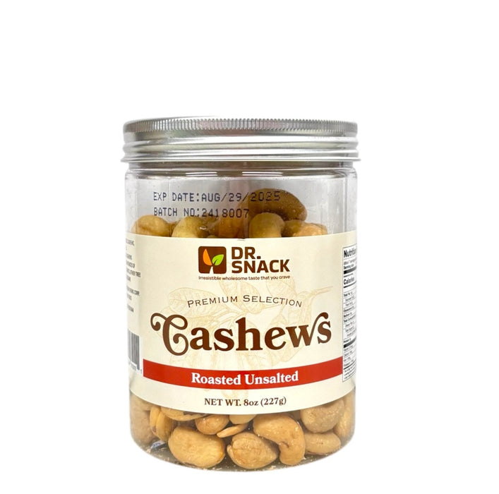 Dr Snack Cashews Roasted Unsalted  8Oz
