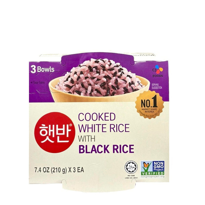 CJ Hetbahn Cooked Rice with Black Rice 3Bowls, 22.2oz
