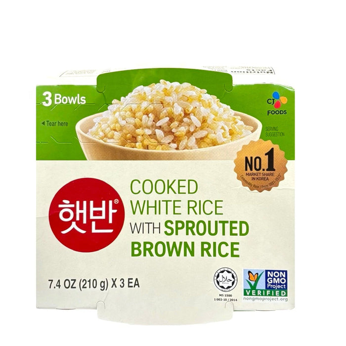 CJ Cooked Sprouted Brown Rice 3 Bowls x 210g