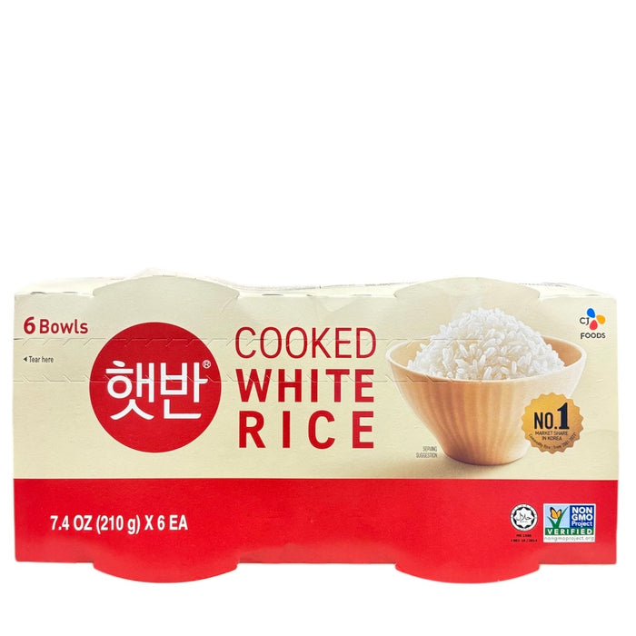 CJ Cooked White Rice 6 Bowls x 210g