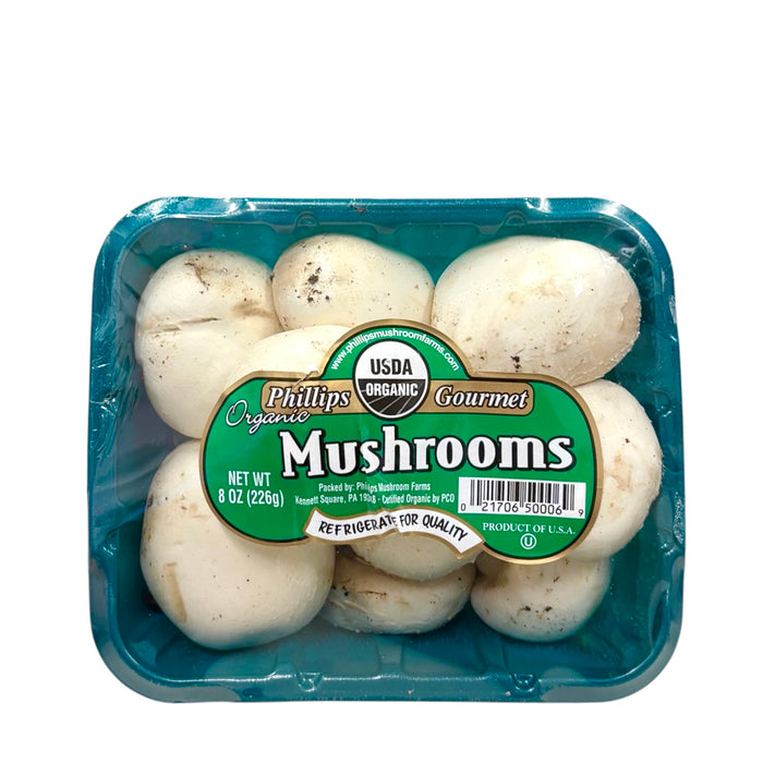 Phigo Organic White Mushrooms 8Oz