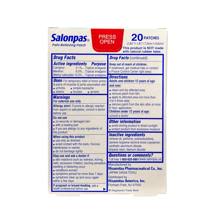 Hisamitsu Salonpas 20 Patches
