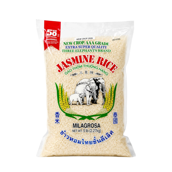 Three Elephant Jasmine Rice 5Lb