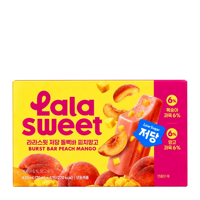 Lalasweet Peach Mango Ice Bars 6Pack