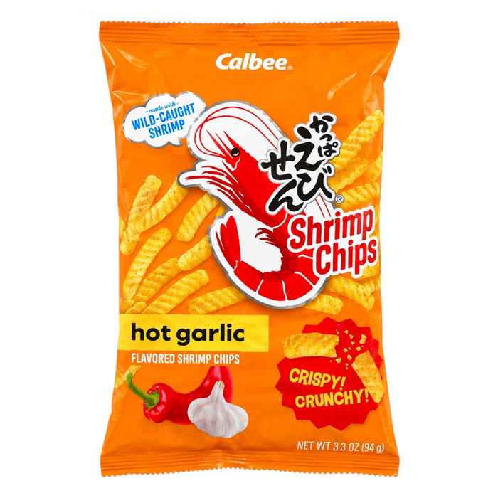 Calbee Shrimp Chips Hot Garlic 3.3Oz