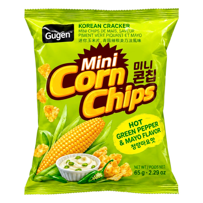 Gg Mini Corn Chips Hot Green Pepper 65G