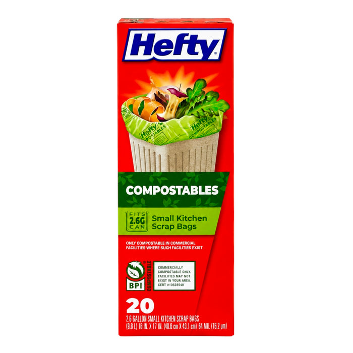 Hefty Compostables Small Bags 2.6Gal