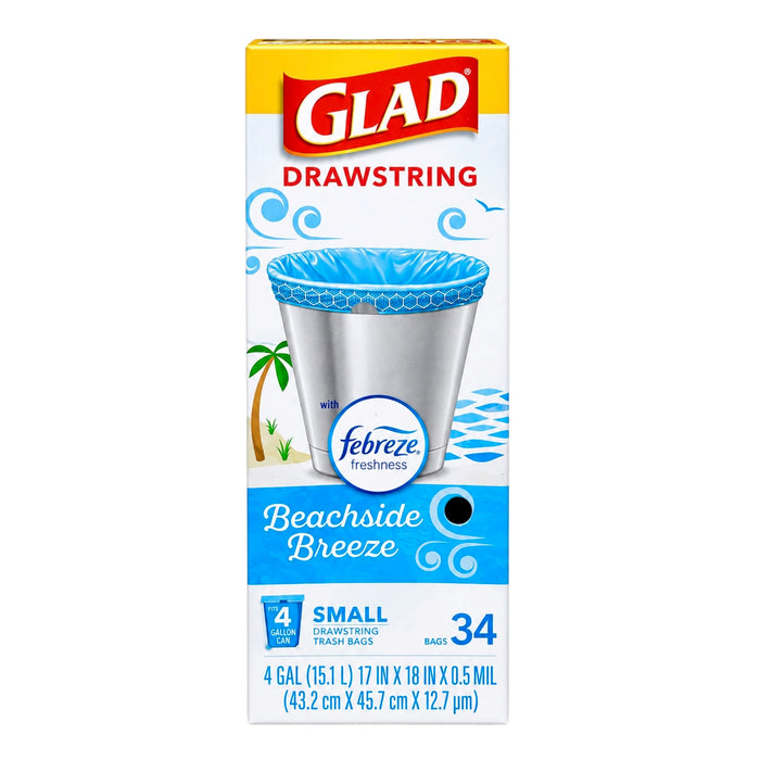 Glad Drawstring Beachside Breeze (S) 34P