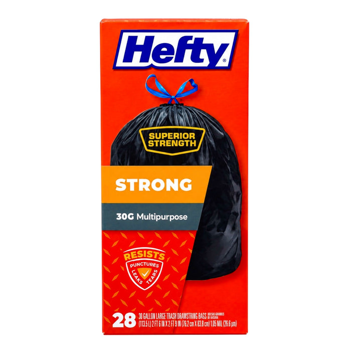 Hefty Strong 30Gal. Drawstring Bag  28Pc