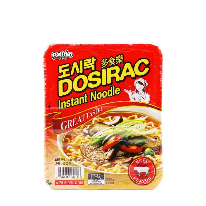 Paldo Dosirac Instant Noodle Beef Flavor 3.03oz