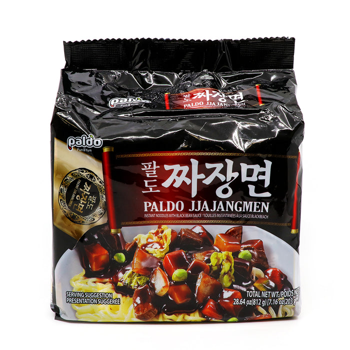 Paldo Jjajangmen Noodles with Black Bean Sauce 203g x 4Pks, 812g