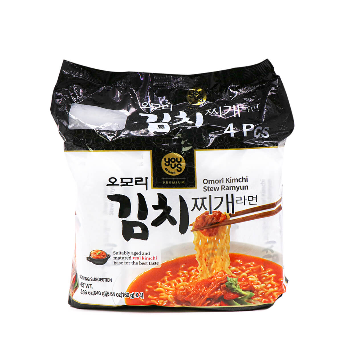 You Us Omori Kimchi Stew Ramyun 160g x 4, 640g - H Mart Manhattan