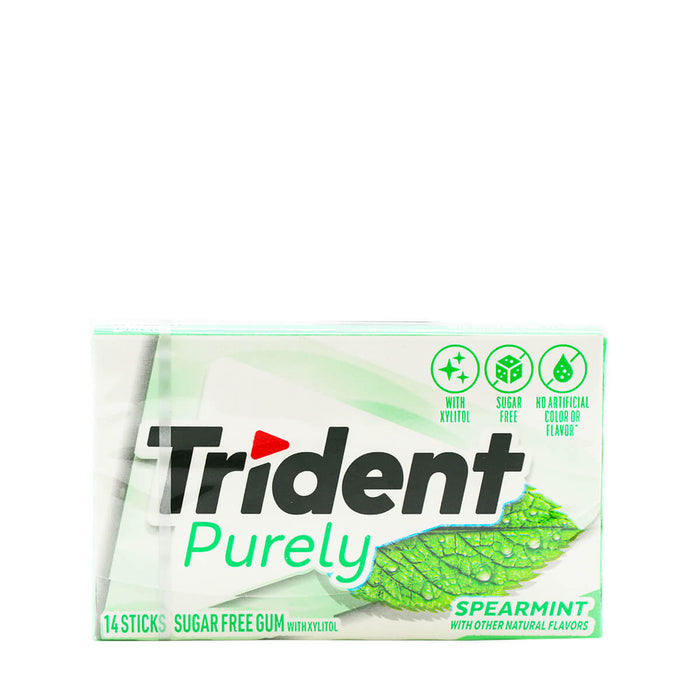 Trident Purely Spearmint Sugar Free Gum with Xylitol 14 Sticks
