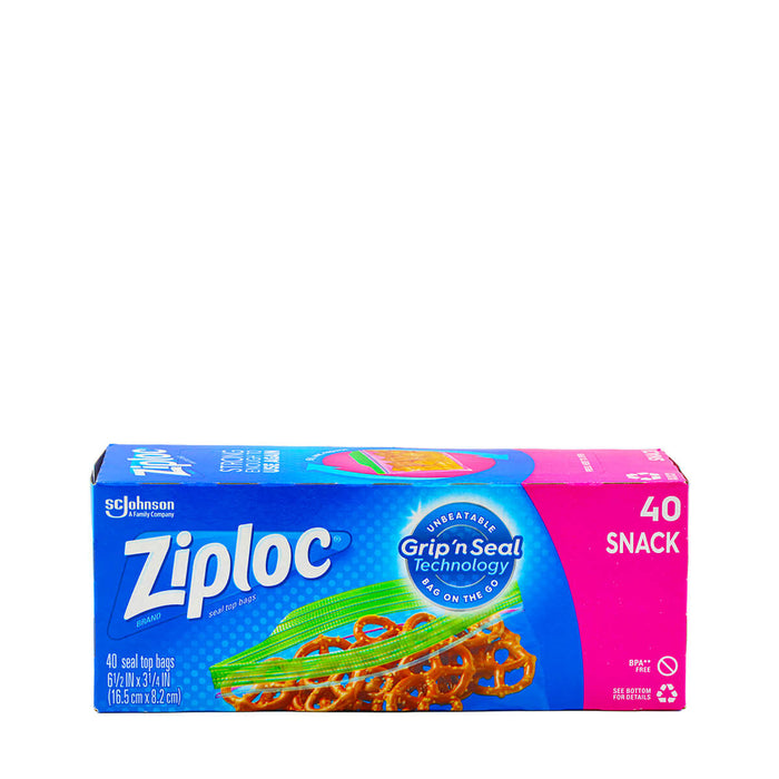 Ziploc Snack 40 Seal Top Bags