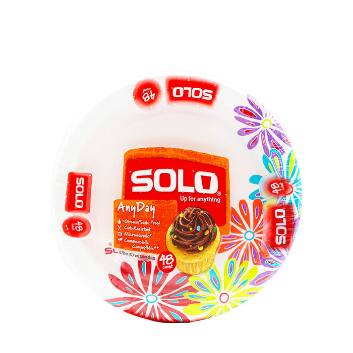 Solo Paper Plates 6.785in (17.4cm), 48 Count