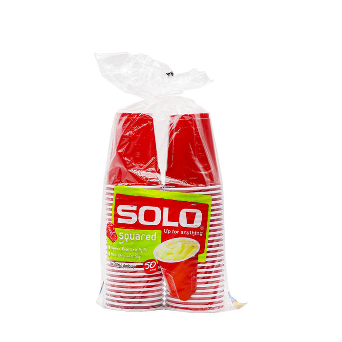 Solo Squared Plastic Cups 9oz, 50 Count