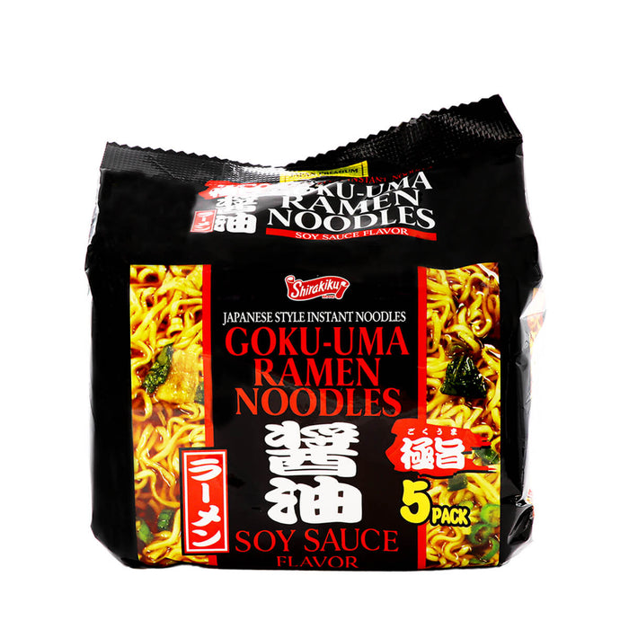 Shirakiku Goku-Uma Ramen Noodles Soy Sauce Flavor 5 Packs, 455g