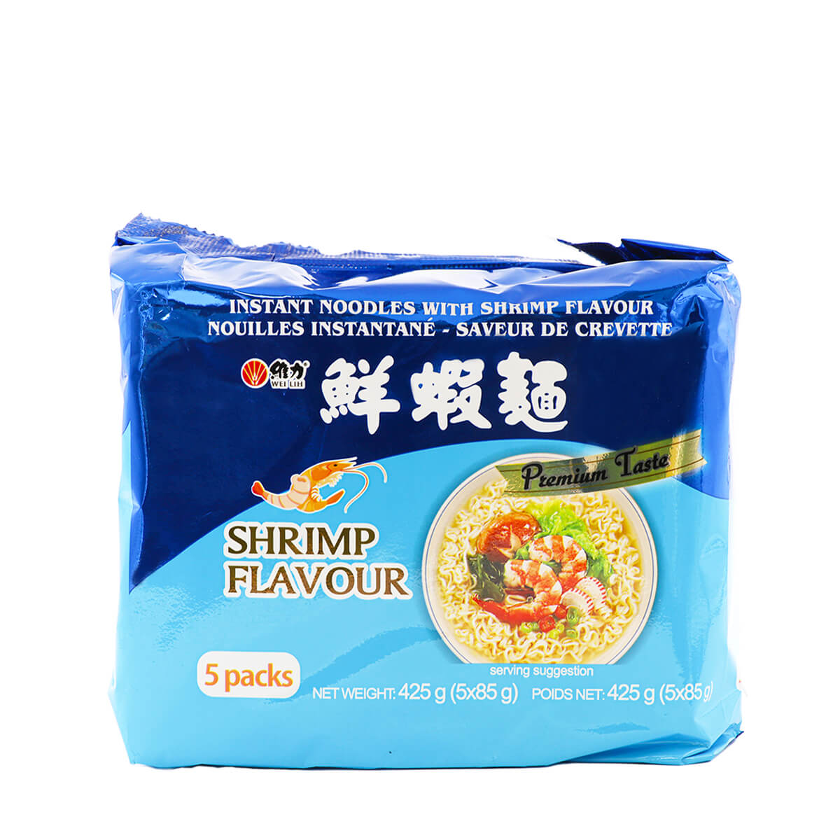Wei Lih Instant Noodles with Shrimp Flavour 5 Packs x 85g, 425g - H ...