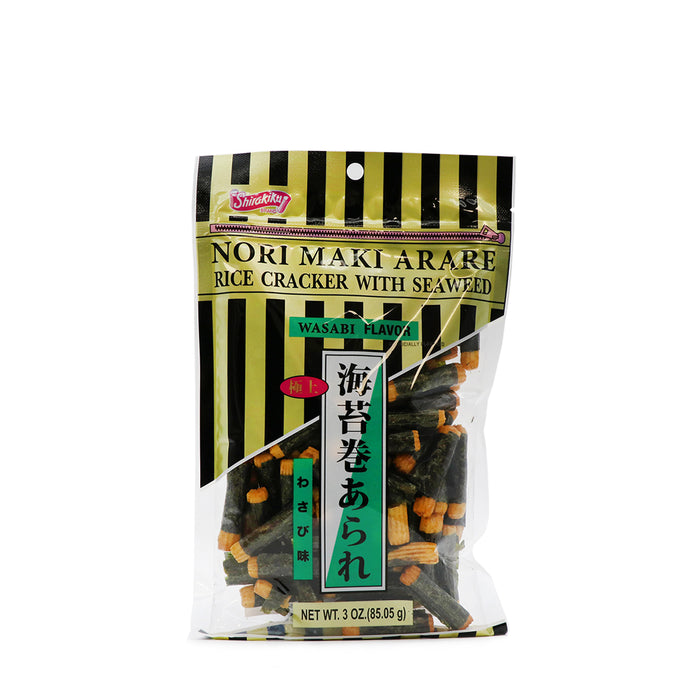 Shirakiku Rice Cracker with Seaweed Wasabi 3oz