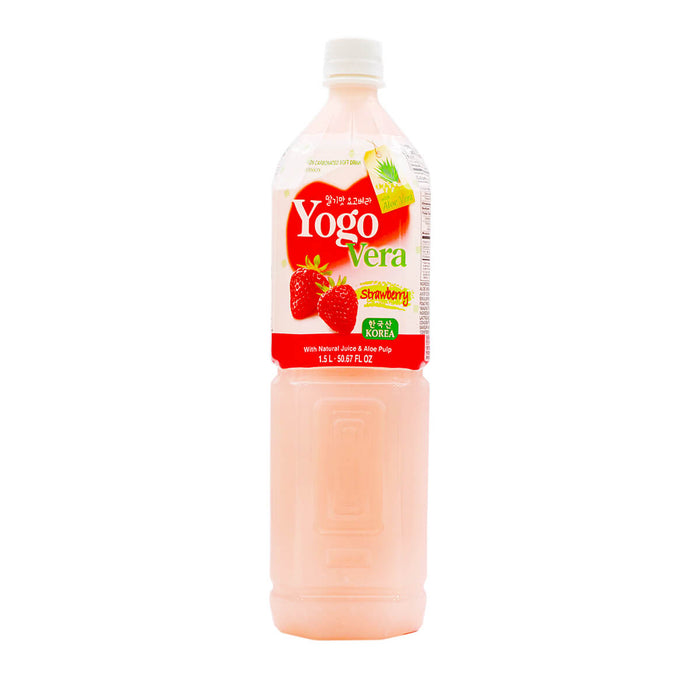 Yogo Vera Non Carbonated Soft Drink with Natural Juice & Aloe Pulp Aloe Strawberry Flavor 1.5L