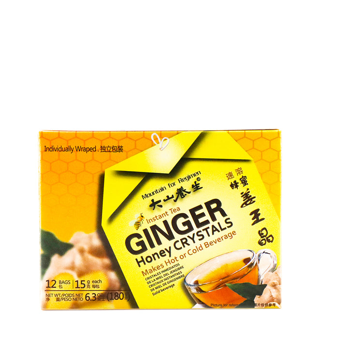 Mountain for Regimen Honey Crystals Ginger Instant Tea 12 Tea Bags, 180g