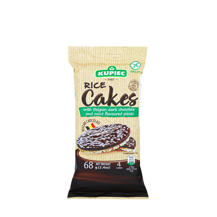 Kupiec Rice Cakes with Belgian Dark Chocolate and Mint Flavoured Pieces 2.4oz