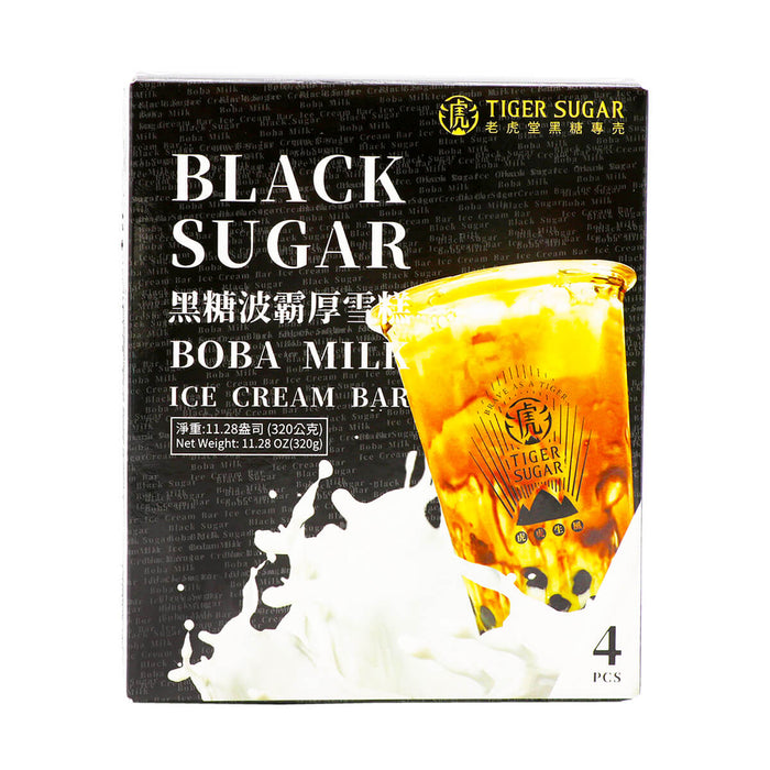 Tiger Sugar Black Sugar Boba Milk Ice Cream Bar 4pcs, 11.28oz
