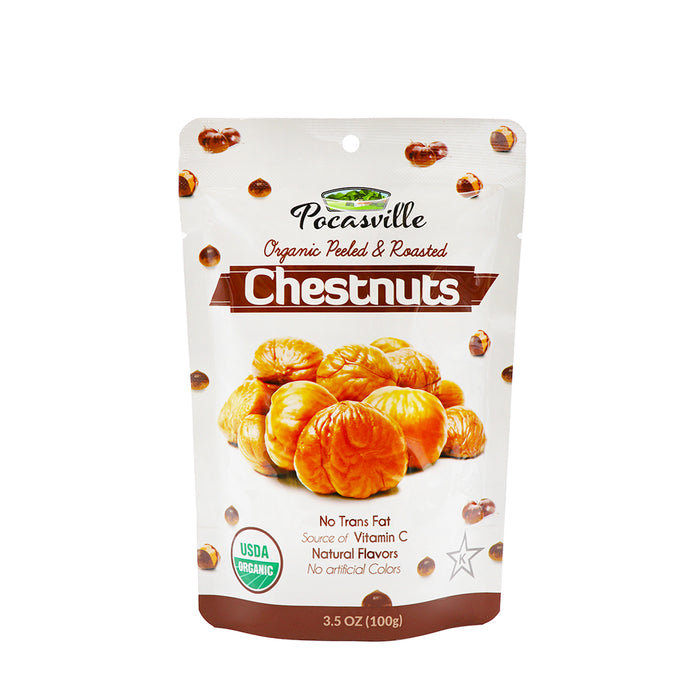 Pocasville Organic Peeled & Roasted Chestnuts 100g
