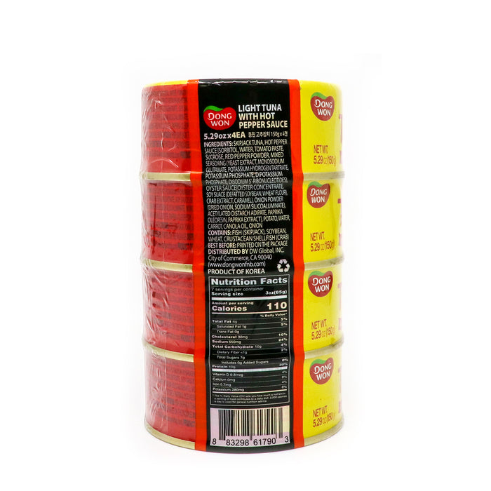 Dongwon Tuna with Hot Pepper Sauce 4 Cans, 21.2oz