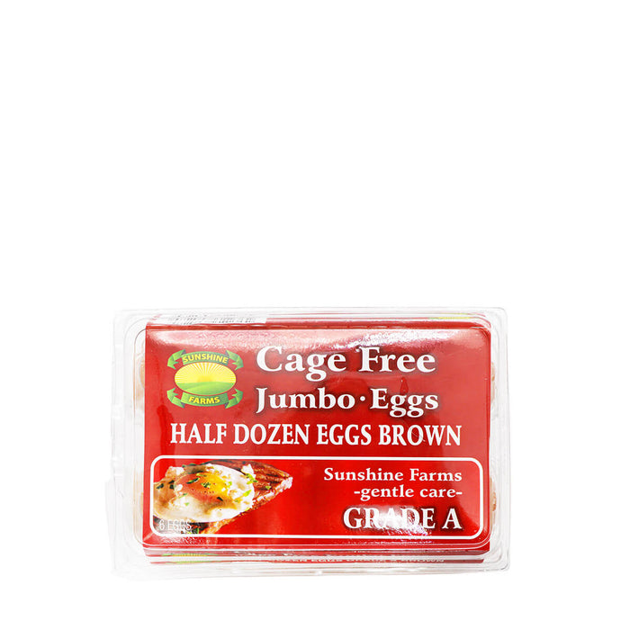 Sunshine Farms Cage Free Jumbo Half Dozen Brown Eggs