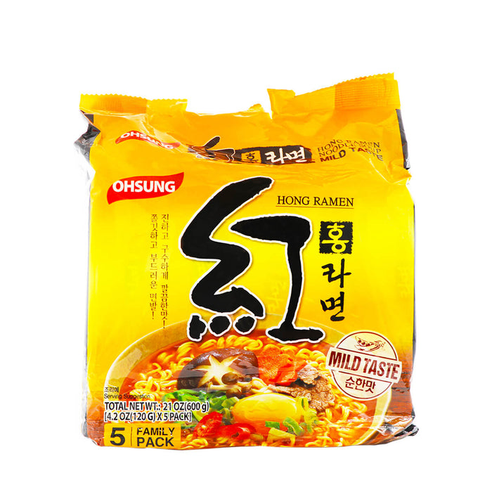 Ohsung Hong Ramen Mild Taste 5 Packs x 120g, 600g