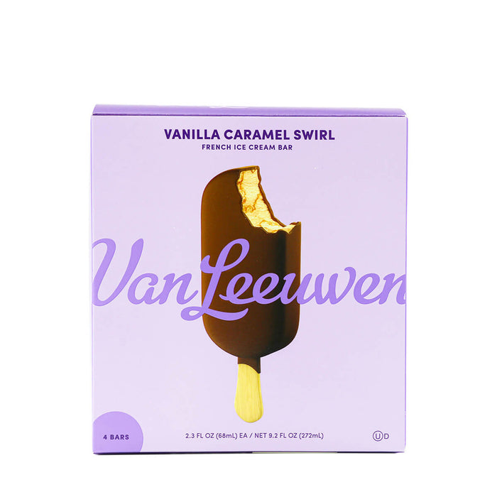 Van Leeuwen Vanilla Caramel Swirl French Ice Cream Bar 4 Bars, 9.2fl.oz