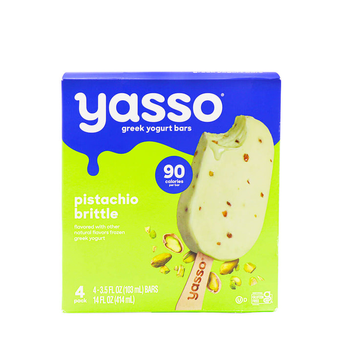 Yasso Greek Yogurt Bars Pistachio Brittle Flavor 4 Bars, 14fl.oz