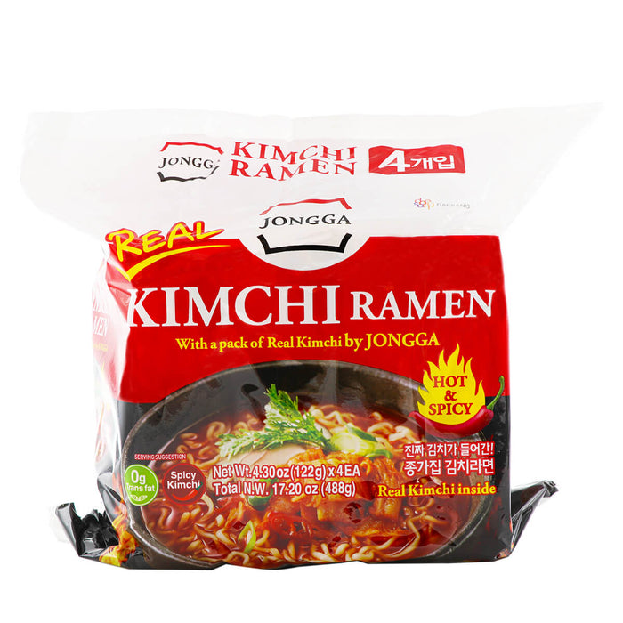 Jongga Real Kimchi Ramen Hot & Spicy 122g x 4ea, 488g