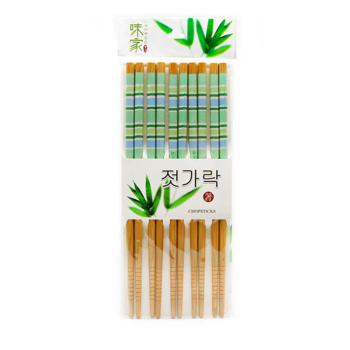 Vekoo Bamboo Chopsticks (Blue/Green) 5Pairs