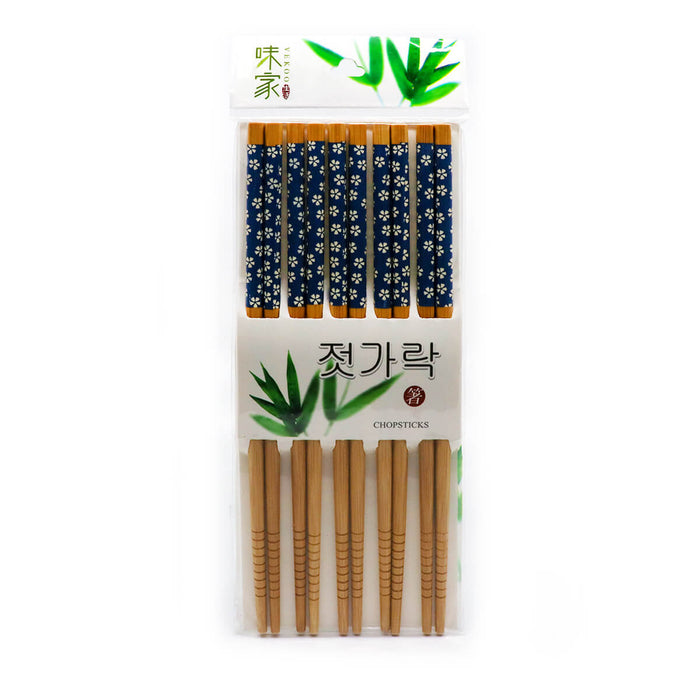 Vekoo Bamboo Chopsticks (Blue Plum Blossom) 5Pairs