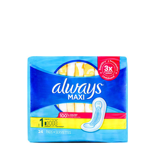 Always Maxi Size 1 Regular Without Wings 24 Pads - H Mart Manhattan Delivery