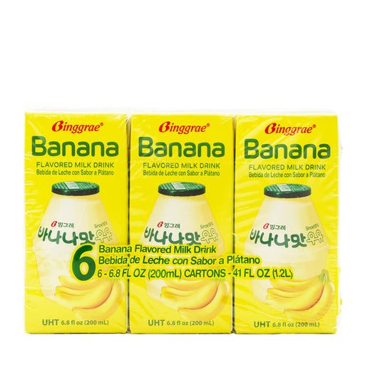 Binggrae Banana Flavored Milk Drink 6 Cartons x 200ml - H Mart Manhattan Delivery