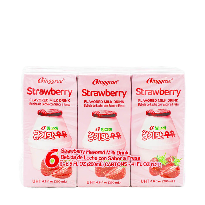 Binggrae Strawberry Milk 6 x 200ml - H Mart Manhattan Delivery