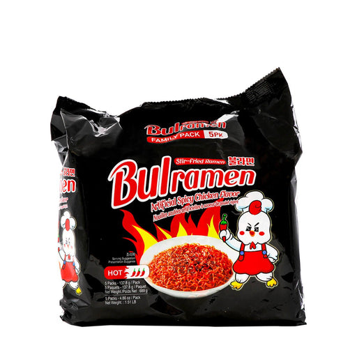 Bulramen Stir-Fried Ramen Spicy Chicken Flavor Hot Family Pack 5 packs x 137.8g, 689g - H Mart Manhattan Delivery