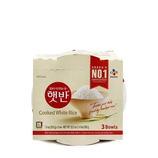 CJ Cooked White Rice 3 Bowls x 210g - H Mart Manhattan Delivery