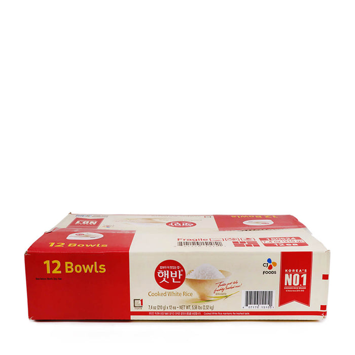 CJ Cooked White Rice Bowl 12 Bowls x 210g - H Mart Manhattan Delivery