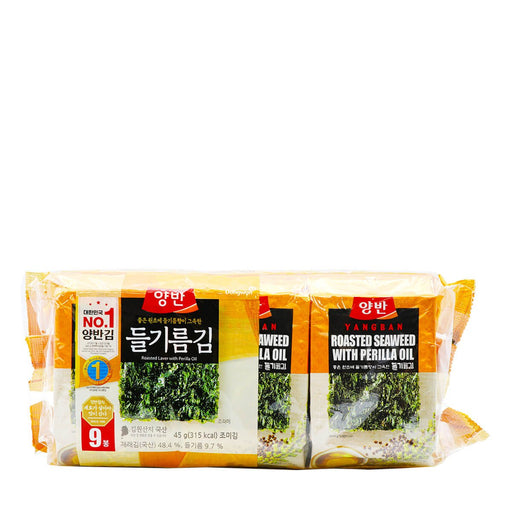 Dongwon Yangban Perilla Oil Seasoned Laver 5g x 9packs, 45g - H Mart Manhattan Delivery
