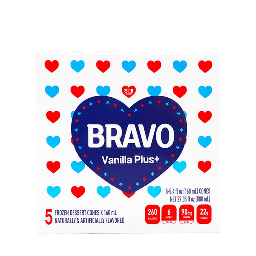 Haitai Bravo Vanilla Plus Frozen Dessert Cones 5 x 160ml, 800ml - H Mart Manhattan Delivery