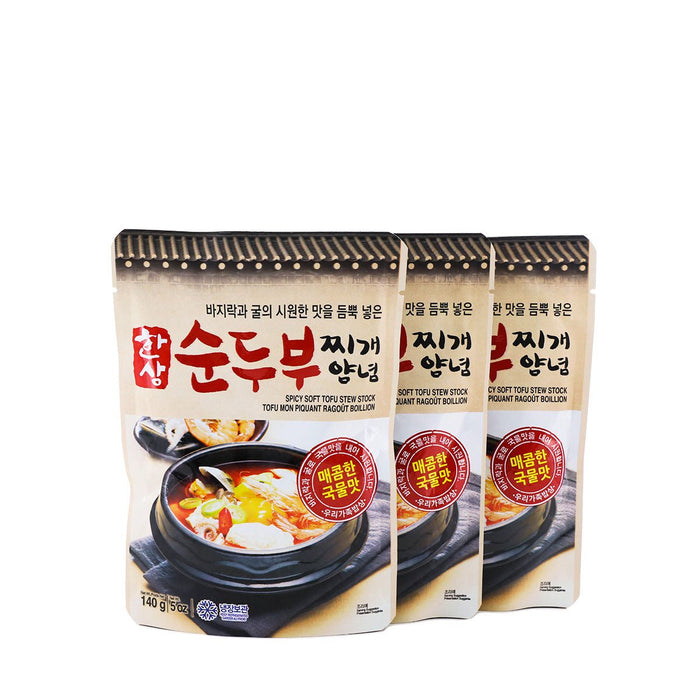Hansang Spicy Soft Tofu 3 Packs, 420g - H Mart Manhattan Delivery